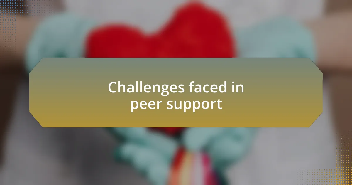 Challenges faced in peer support