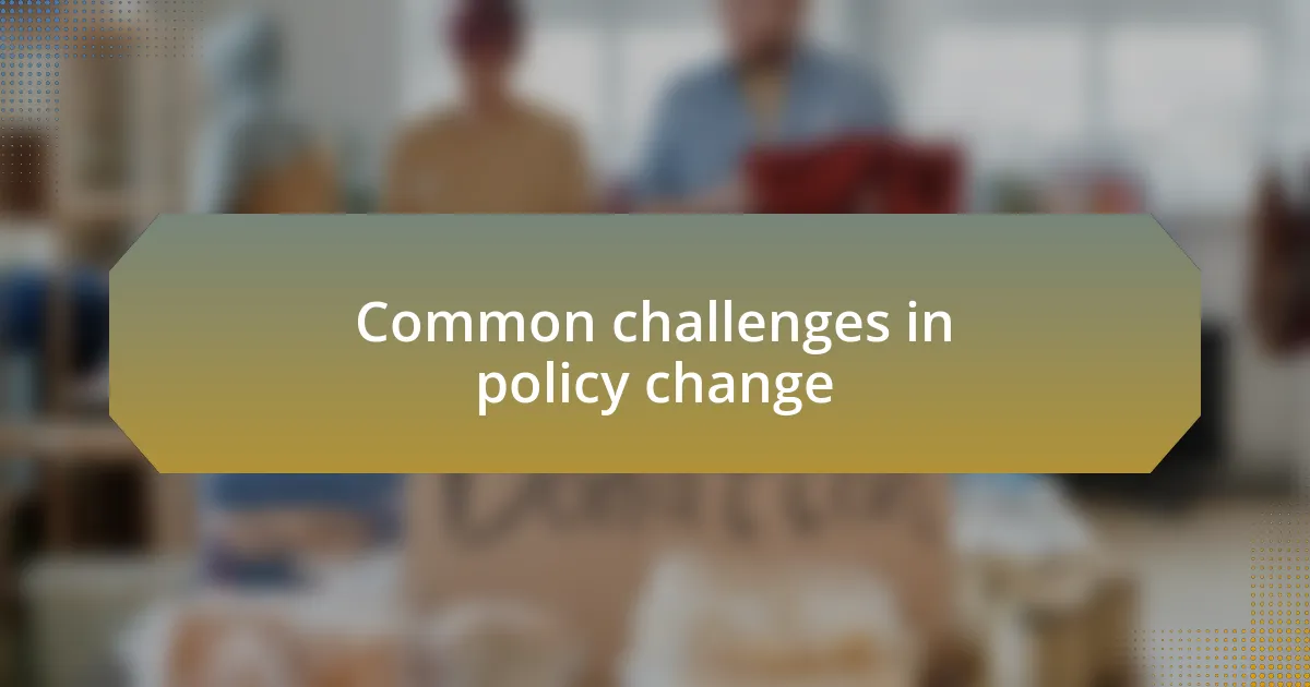 Common challenges in policy change