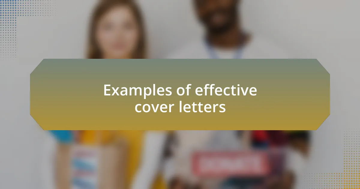 Examples of effective cover letters