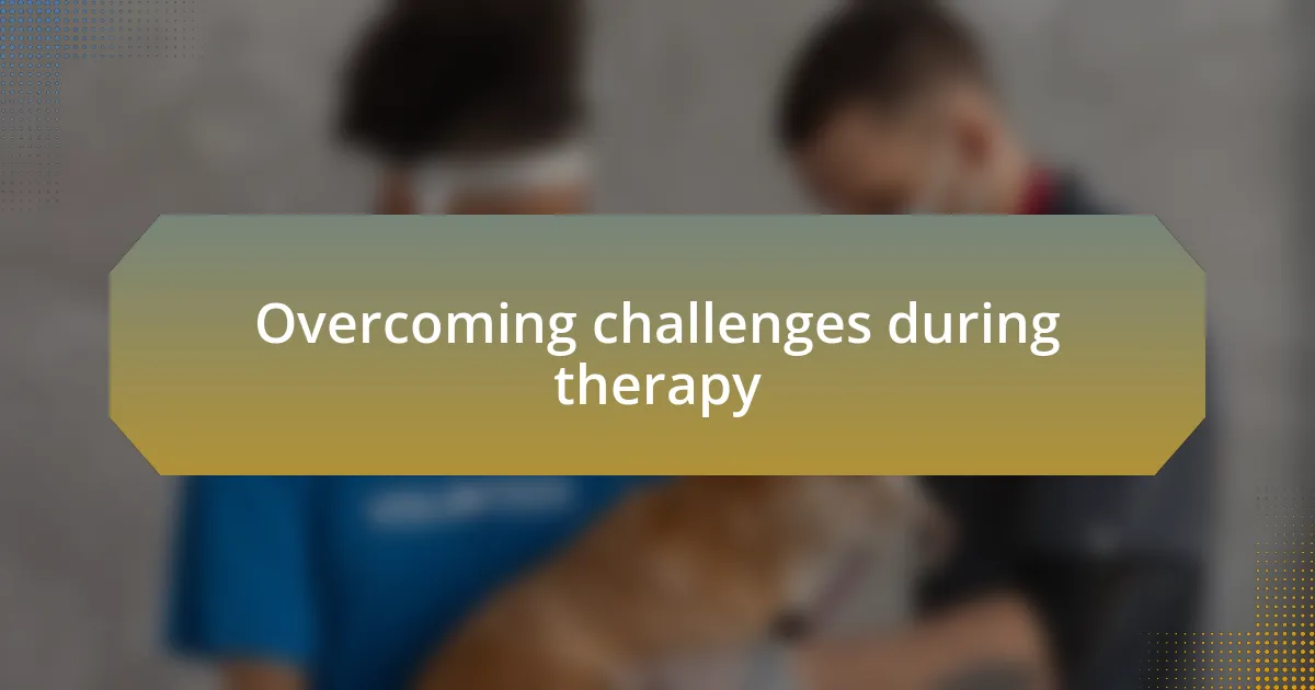 Overcoming challenges during therapy